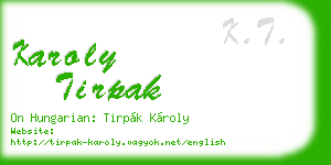 karoly tirpak business card