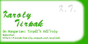 karoly tirpak business card